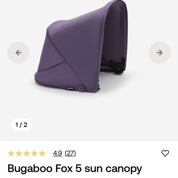 Bugaboo Fox 5 Sun Canopy - Purple - Picture 1 of 4